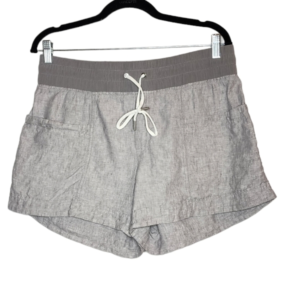 Athleta Linen Gray Cabo 4" Shorts Womens Size 14 - Picture 1 of 16